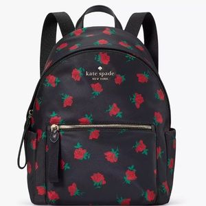 Kate Spade Rose Toss Print Medium Backpack+ Medium Wristlet NWT